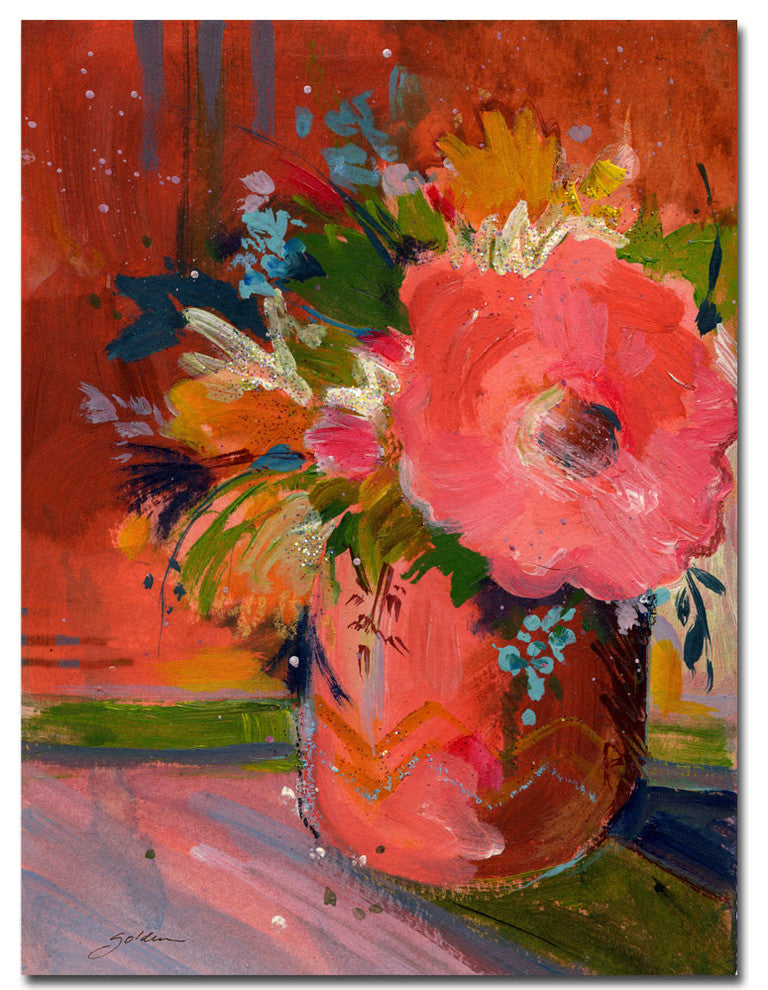 ''Coral Glitter'' Canvas Art by Sheila Golden