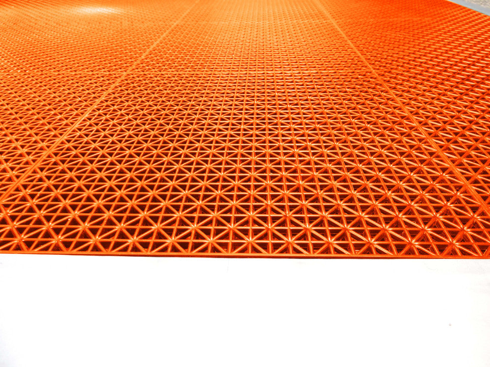 Quix 12" x 12" Interlocking Floor Tiles, 9 Pack, Fire Orange