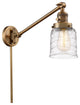 Bell Swing Arm With Switch, Brushed Brass, Deco Swirl, Deco Swirl