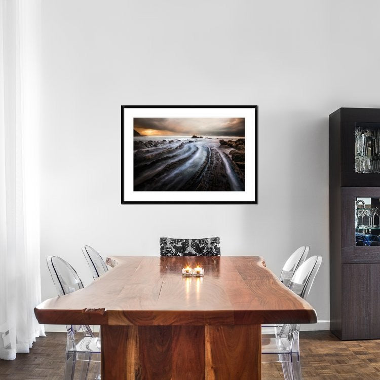 "Sculpted by the sea" Framed Digital Print by Cuomo Massimo, 44x32"