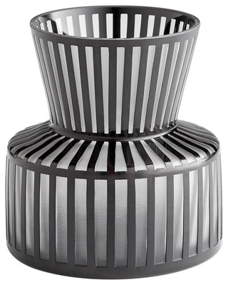 Lined Up Vase, Black, Small