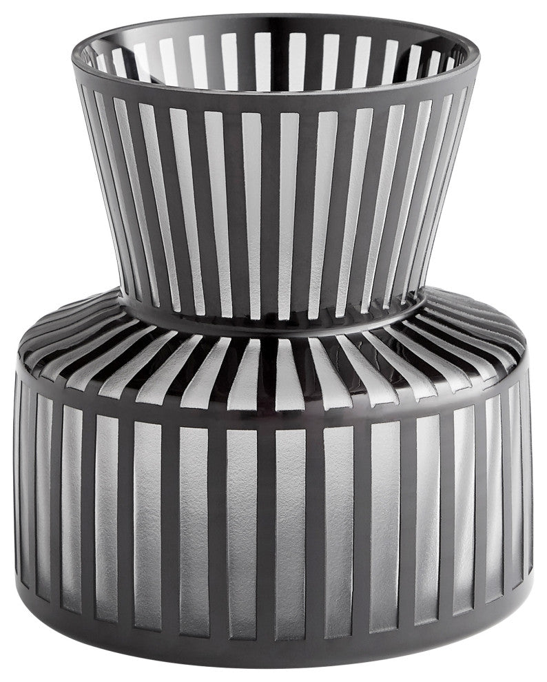 Lined Up Vase, Black, Small