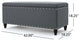GDF Studio Evvy Fabric Storage Ottoman, Oxford Gray