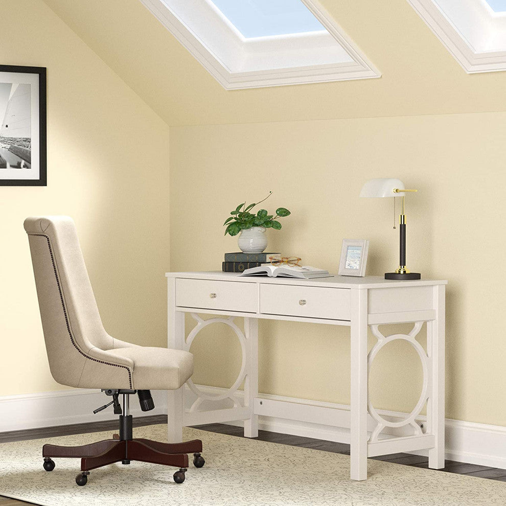 Modern Home Office Writing Desk, 47"W, White