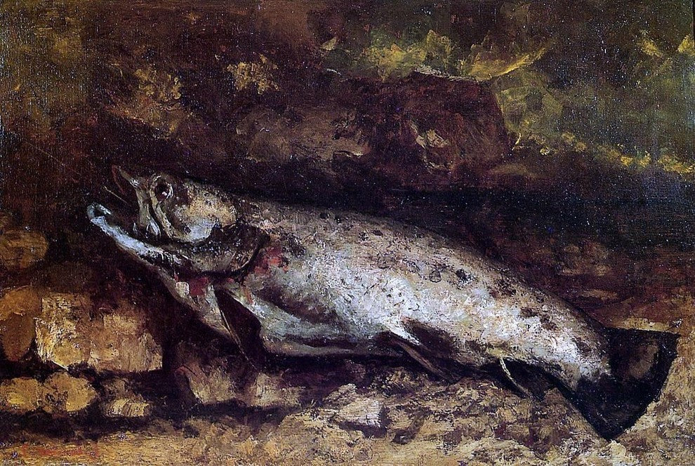 Gustave Courbet The Trout, 18"x27" Gallery Wrapped Canvas Print