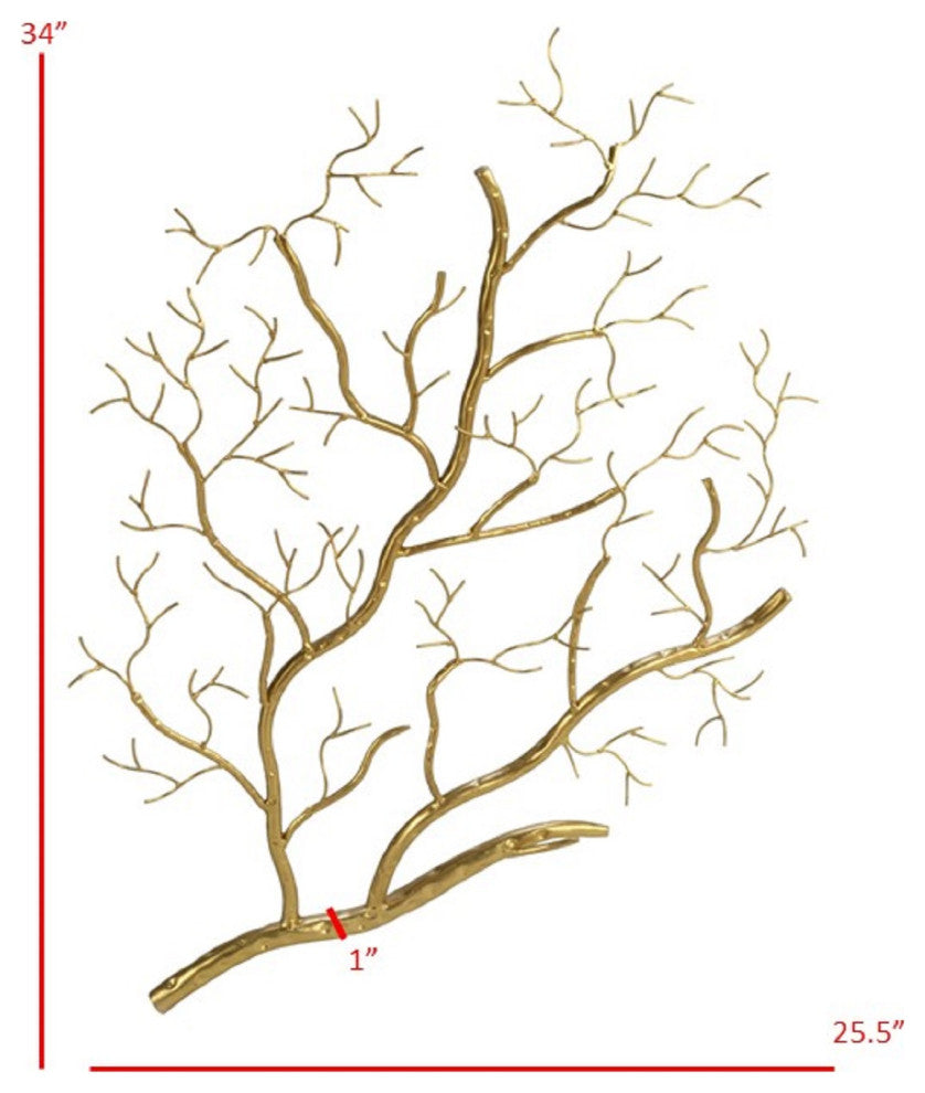 Gold Metal Branch Wall Decor