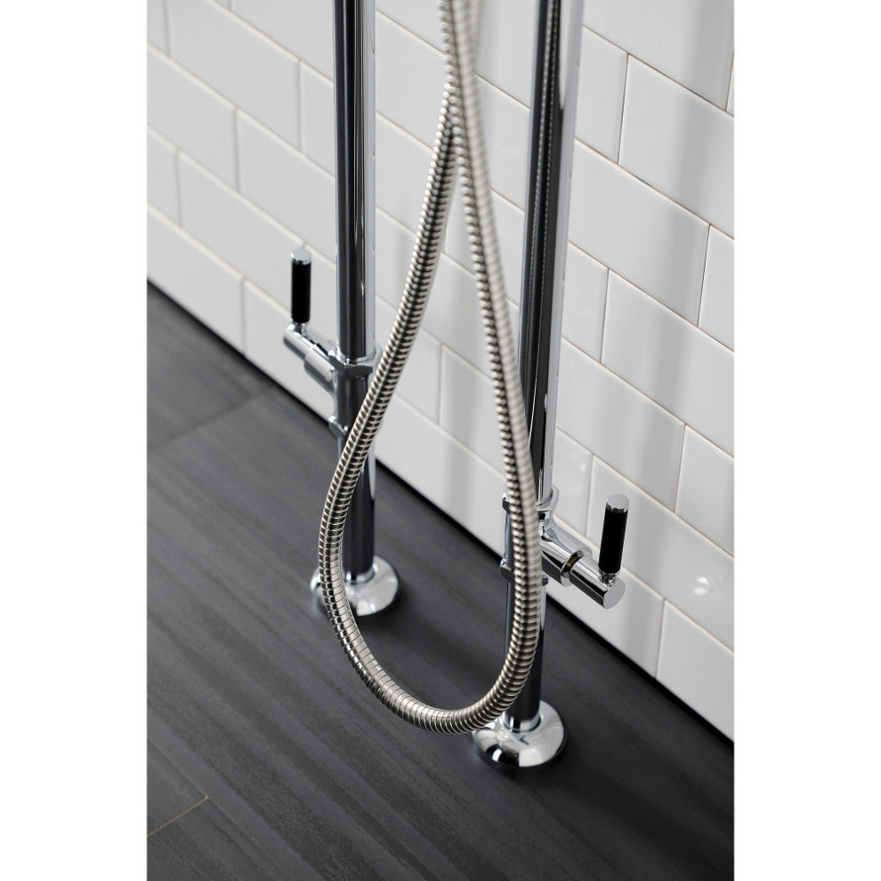 CCK8101DKL Freestanding Tub Faucet With Supply Line, Stop Valve, Polished Chrome