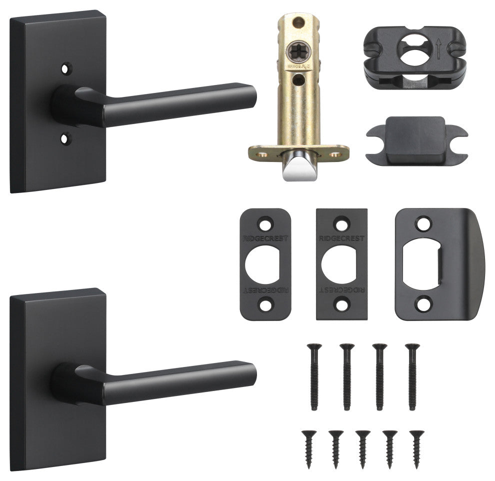 Rustic Series Logan Passage Lever, Flat Black