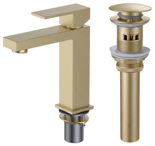 Fine Fixtures Modern Single Hole Bathroom Sink Faucet with Pop-up Drain