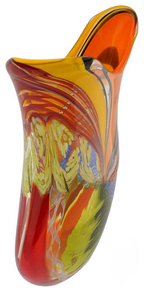 GlassOfVenice Battuto Murano Glass Vase - Morning Sun