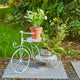 24"L Metal Tricycle Planter Stand, White