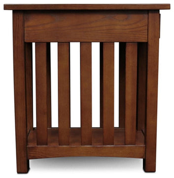 Leick Furniture Mission Wood End Table in Medium Oak Brown