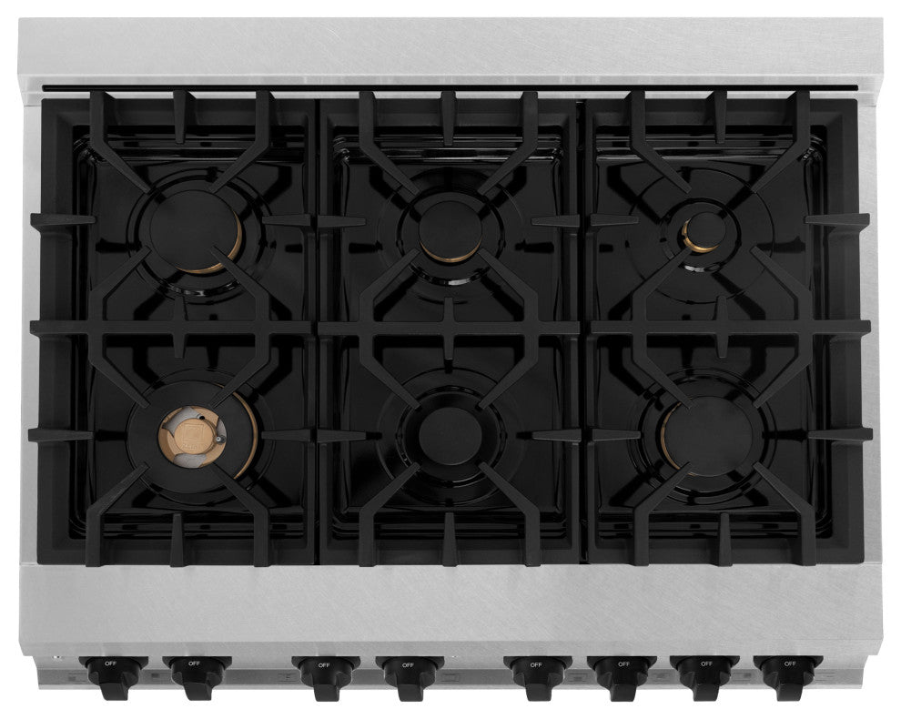 ZLINE 36" Dual Fuel Range, DuraSnow With White Matte Door RASZ-WM-36-MB