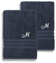 Denzi Bath Sheets With Monogrammed Letter, Set of 2, M