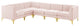 Tufted Sectional Sofa Set, Velvet, Pink, Modern, Living Lounge Hotel Hospitality