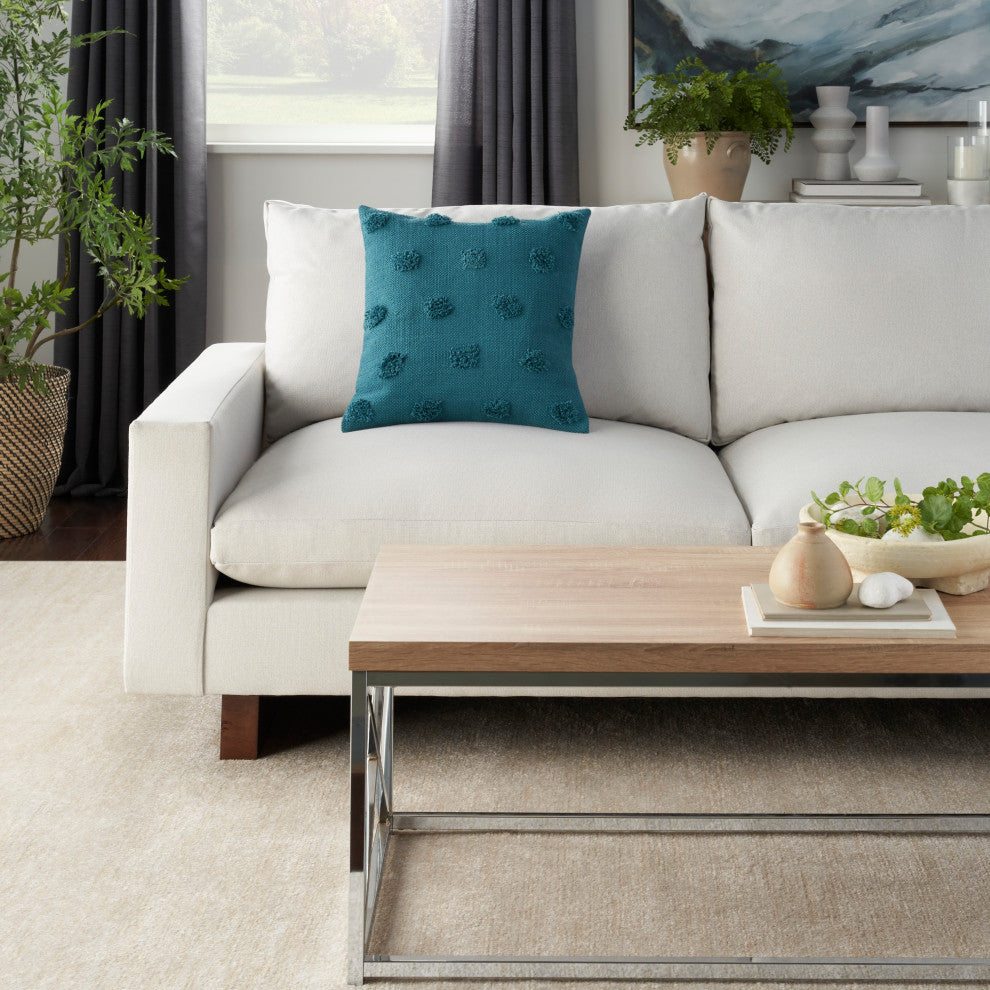 Mina Victory CN870 Throw Pillow, Teal, 18" x 18"