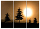 "Bright Sunrise Tree Silhouette" Art Print Canvas, 3 Panels, 36"x28"