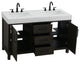 Home Living 54" Double Bathroom Vanity, Mocha Brown