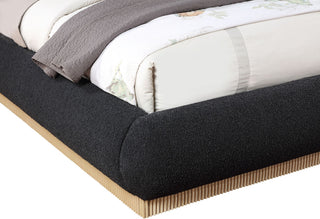Rigby Boucle Fabric Upholstered Bed, Black, King, Natural