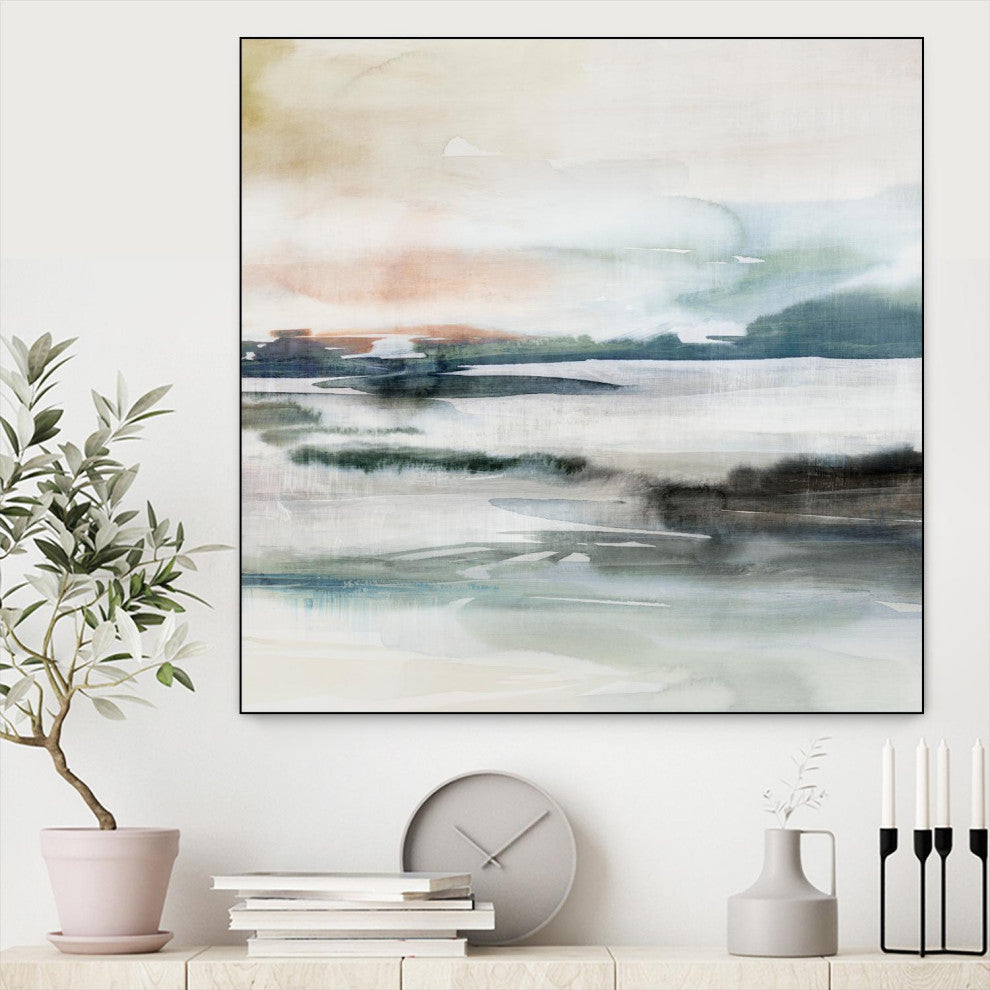 "Dusk Fall I" Framed Canvas by Giant Art 20"x20"