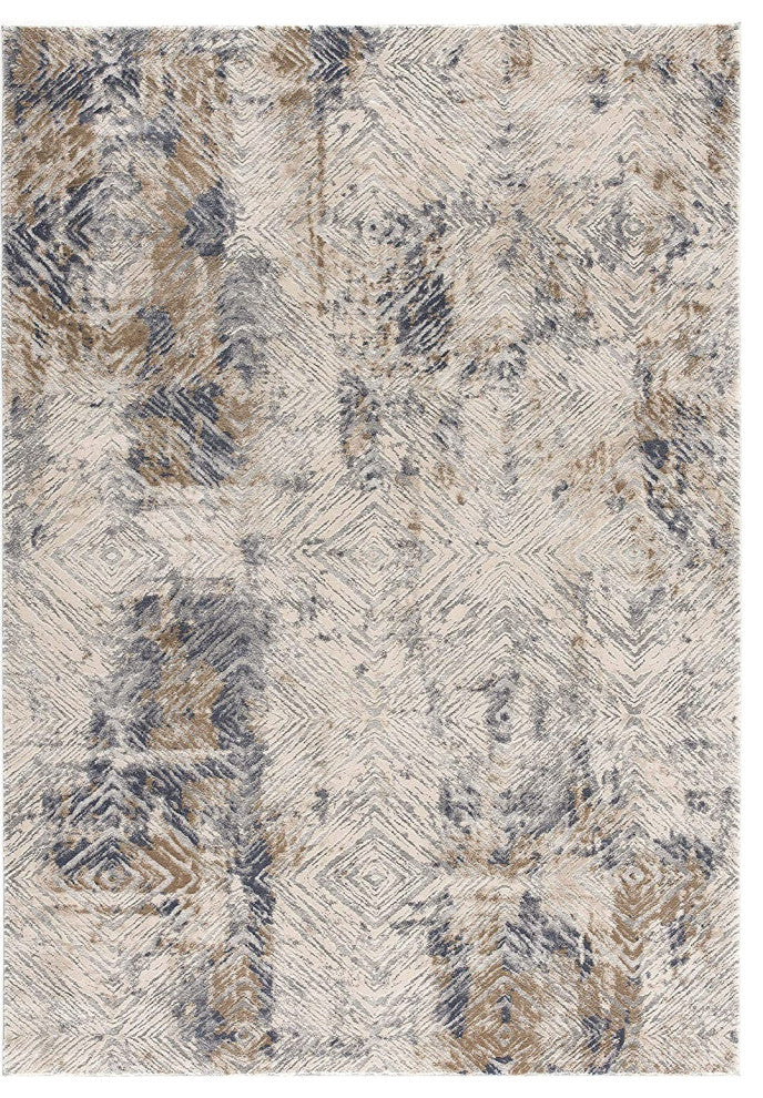 6' X 9' Beige Abstract Printed Area Rug