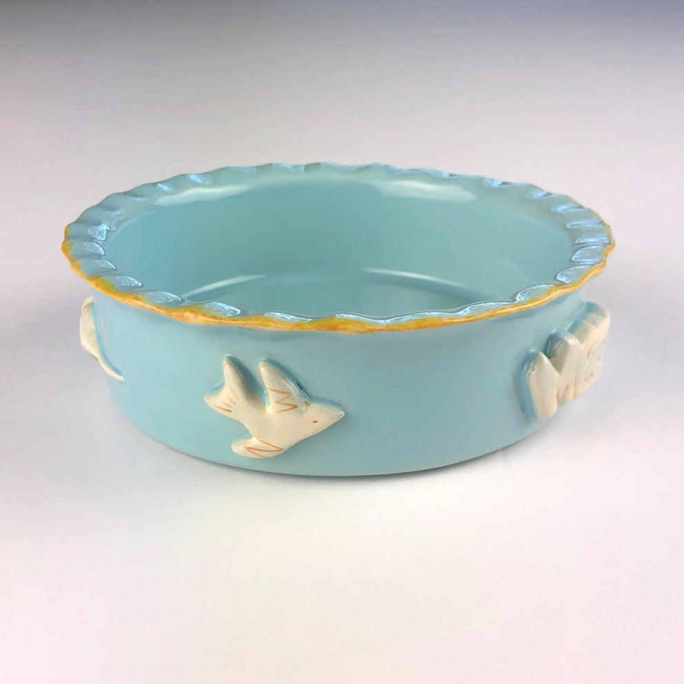 Cat Food And Water Bowl, Sky Blue