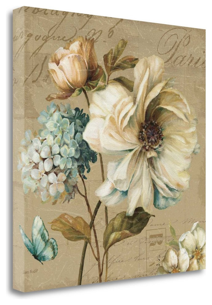 "Marche De Fleurs Blue II" By Lisa Audit, Giclee Print on Gallery Wrap Canvas