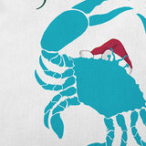 Santa Claws Crab Accent Pillow, Turquoise, 14"x20"
