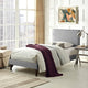 Modway Phoebe Twin Fabric Platform Bed With Squared Tapered Legs, Light Gray