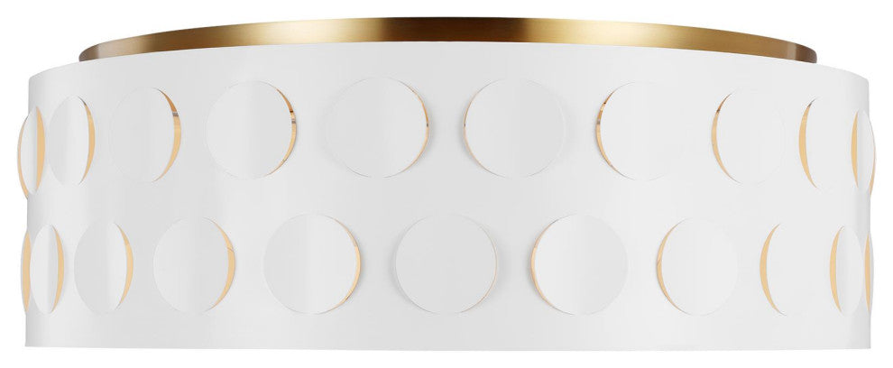 Dottie Large Flush Mount, Burnished Brass