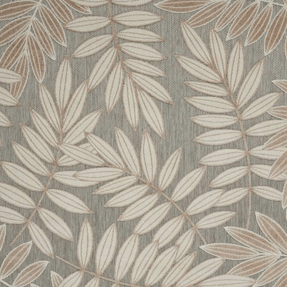 10' X 13' Natural Floral Non Skid Indoor Outdoor Area Rug
