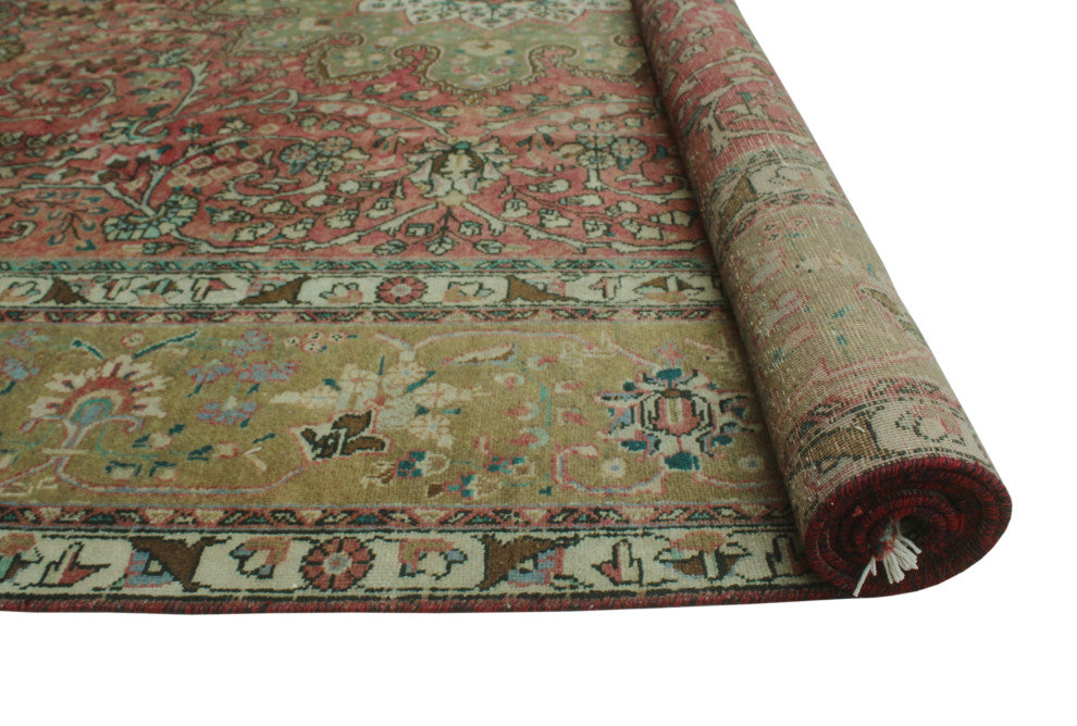 Fine Vintage Distressed Ashmath Red Rug