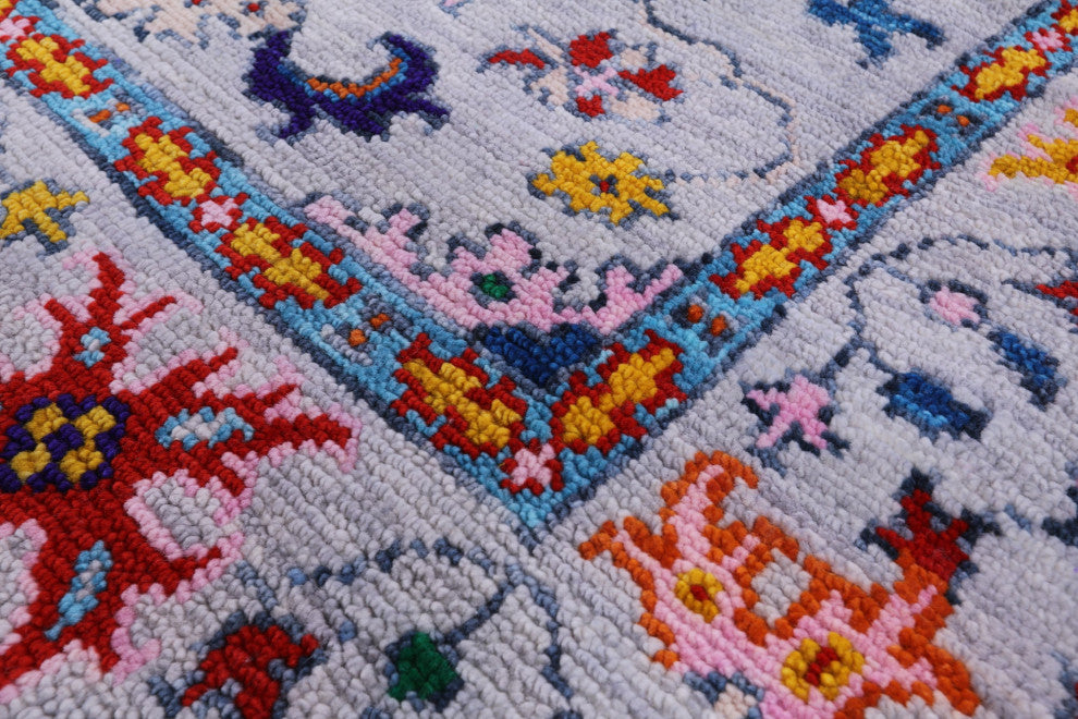 6' Square Turkish Oushak Hand-Knotted Wool Rug - Q14958
