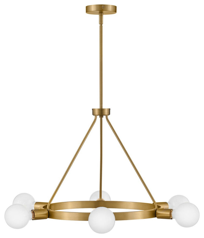 Lark Orla 36" Medium Single Tier Chandelier, Lacquered Brass