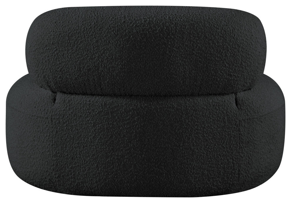 Venti Black Boucle Fabric Upholstered Set, Black, Chair