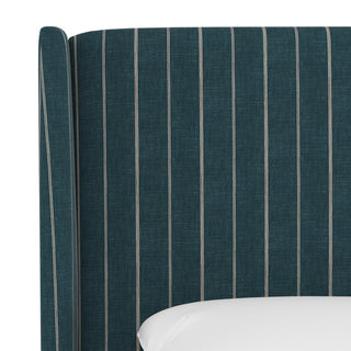 Queen Wingback Headboard, Fritz Indigo
