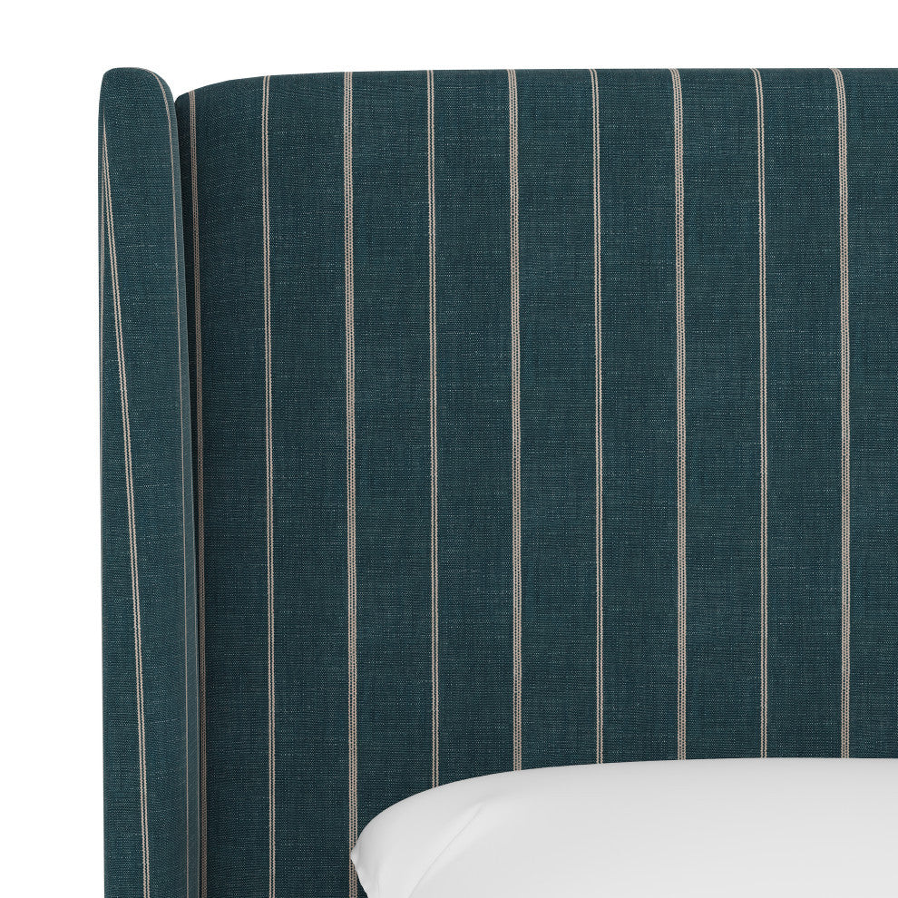 Queen Wingback Headboard, Fritz Indigo