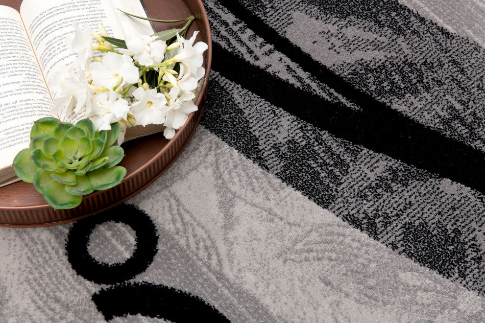 Rug Branch Modern Geometric Grey Black Indoor Area Rug - 6''x9''