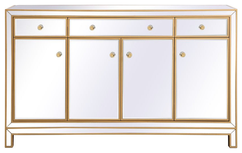 Rosie 60" Mirrored Credenza, Gold