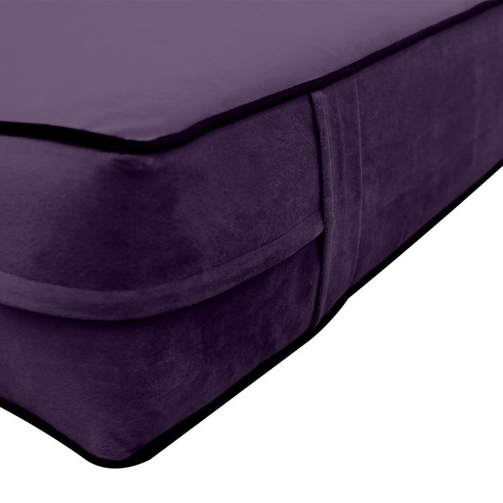 Contrast Pipe 6" Twin-XL 80x39x6 Velvet Indoor Daybed Mattress COVER ONLY-AD339
