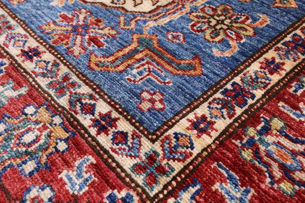 Super Kazak Hand Knotted Rug 3' 4" X 4' 10" Q10634