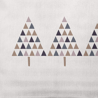 Snow Colored Triangle Trees Christmas Polyester Throw Pillow, 18"x18"