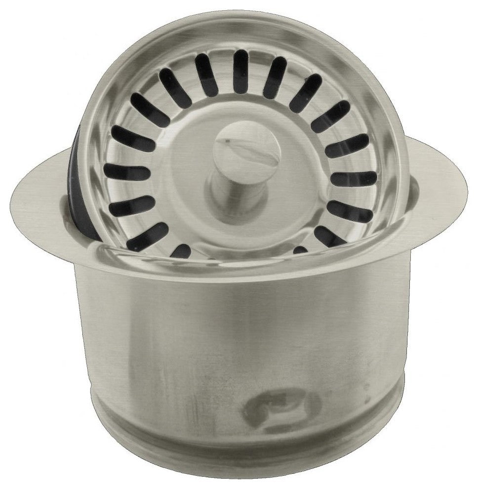 3-Bolt Mount Style Extra-Deep Disposal Flange And Strainer In Satin Nickel