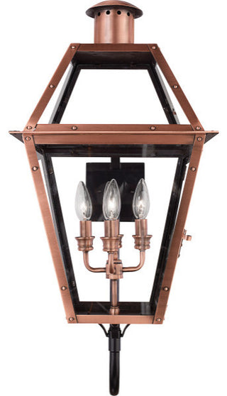 Quoizel RO8414AC Four Light Outdoor Wall Lantern Rue De Royal Aged Copper