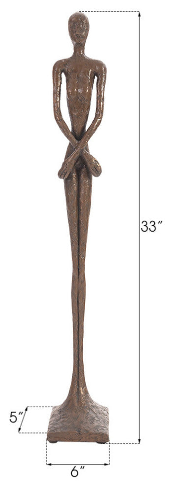Skinny Female Sculpture, Bronze, Small