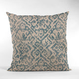 Plutus Blue Artistic Plaid Luxury Throw Pillow, 20"x20"