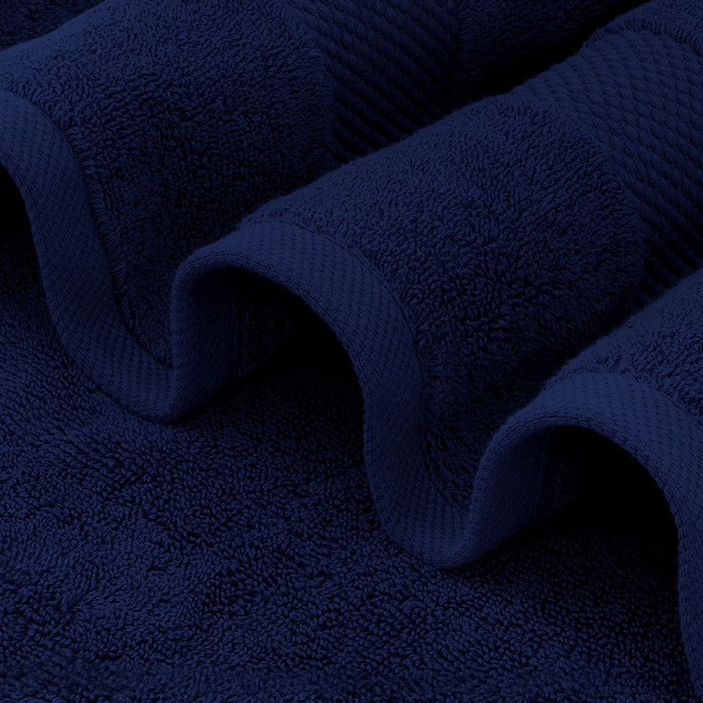 Organic Cotton 650 GSM Plush Feather Touch Quick Dry Bath Sheet, Insignia Blue, Pack of 3