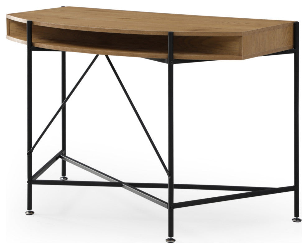Loft Lyfe Laniya Desk, 2 Storage Drawers, Natural/Black