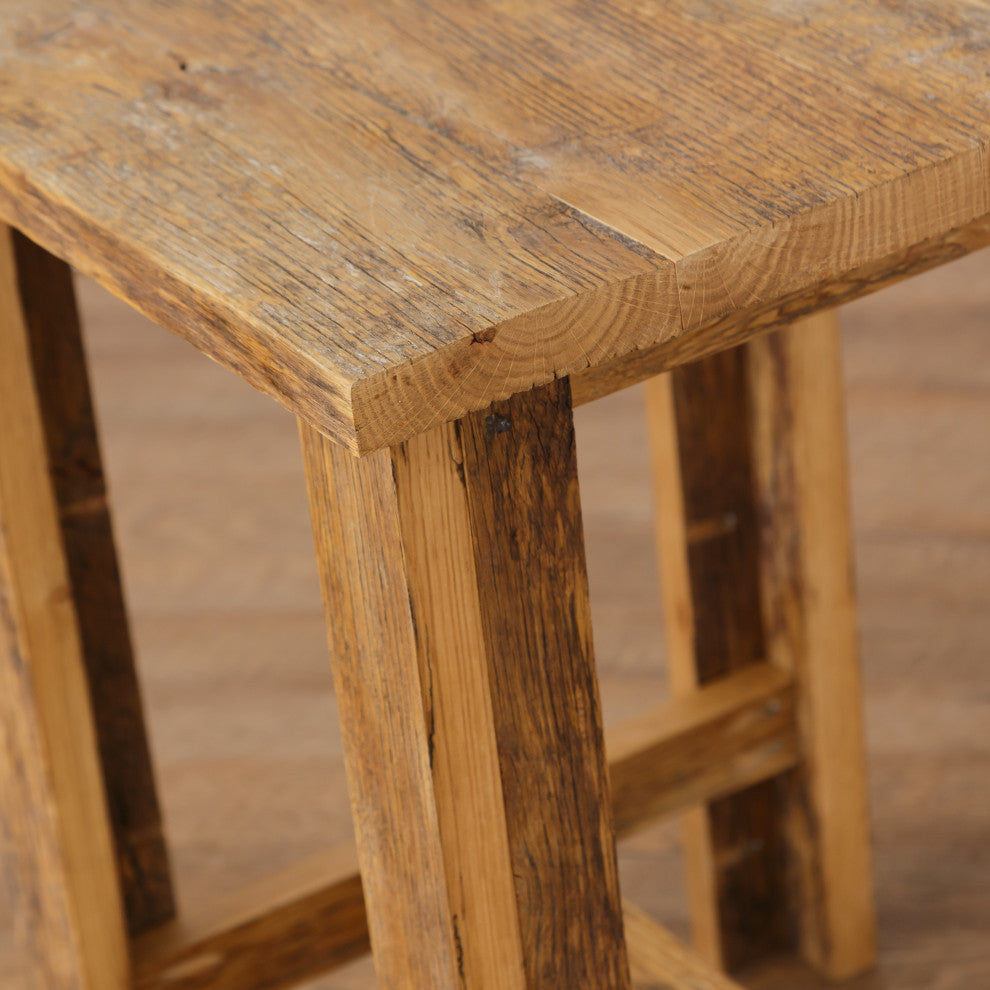 Reclaimed Oak End Table, Natural