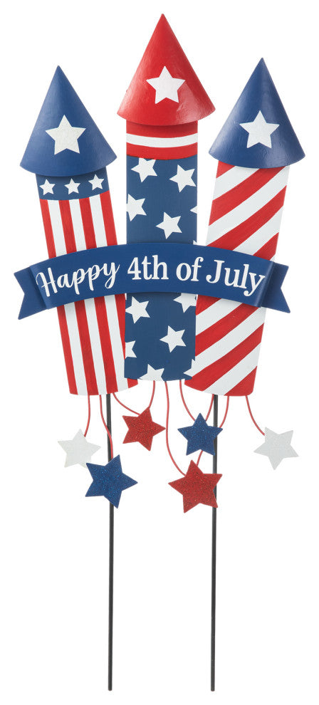 30"H Patriotic Firecracker Yard Stake